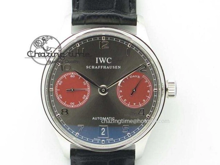 MIROTIME 0128 Unique Portuguese IW3714 Diam ZF V2 1:1 Best Edition Gray Dial On Brown Leather Strap A79350 (Slim Movement) 7250